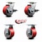 Service Caster Tool Box Caster Wheel Set 4'' Red Poly on Cast Iron Swivel Casters, 4PK TOOL-SCC-20S420-PUB-RS-TLB-2-R-2 - alternate 4